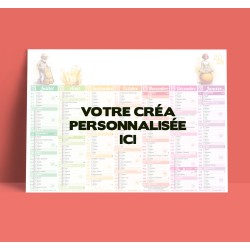 Calendrier moyen format 2026 personnalisé - 550x405 mm