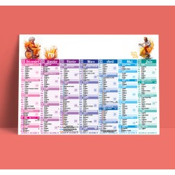 Calendrier moyen format 2026 - 550x405 mm