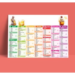 Calendrier moyen format 2026 - 550x405 mm