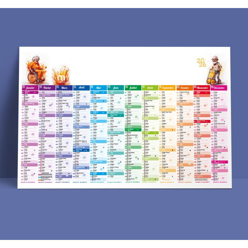 Calendrier bancaire 2026 - 650x430 mm