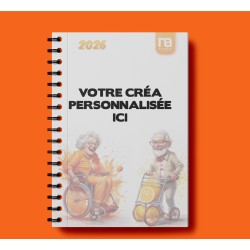 Agenda de bureau avec spirales 2026 - Couverture personnalisée